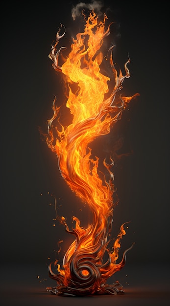 Foto grátis fogo 3d com chamas