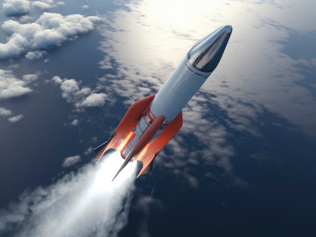 Foto grátis foguete espacial futurista com design de fantasia