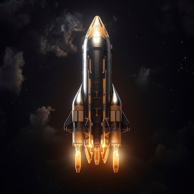 Foto grátis foguete espacial futurista com design de fantasia