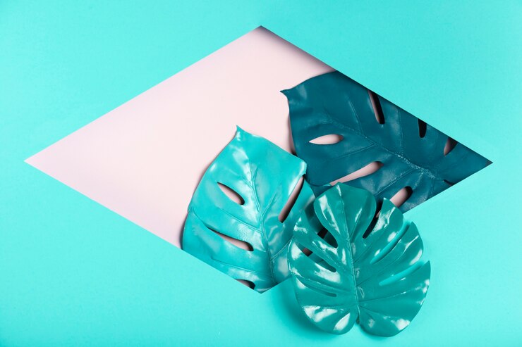 Foto grátis folhas dentro da forma de papel hexagonal