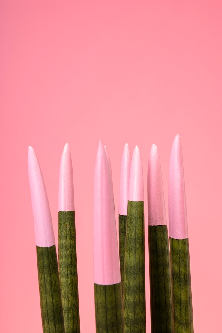 Foto grátis folhas verdes com pontas rosa