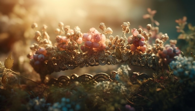 Foto grátis folhas verdes frescas adornam a beleza orgânica da natureza gerada pela ia