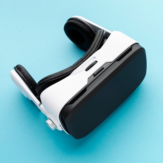 Fone de ouvido de realidade virtual de vista superior