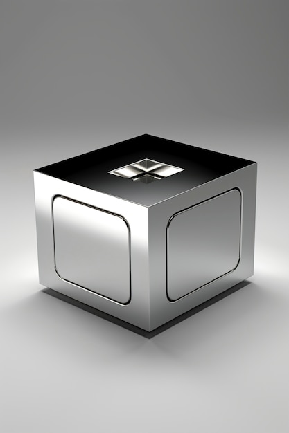 Foto grátis forma de cubo metálico abstrata