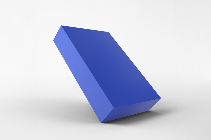 Foto grátis forma geométrica retangular azul em renderização 3d