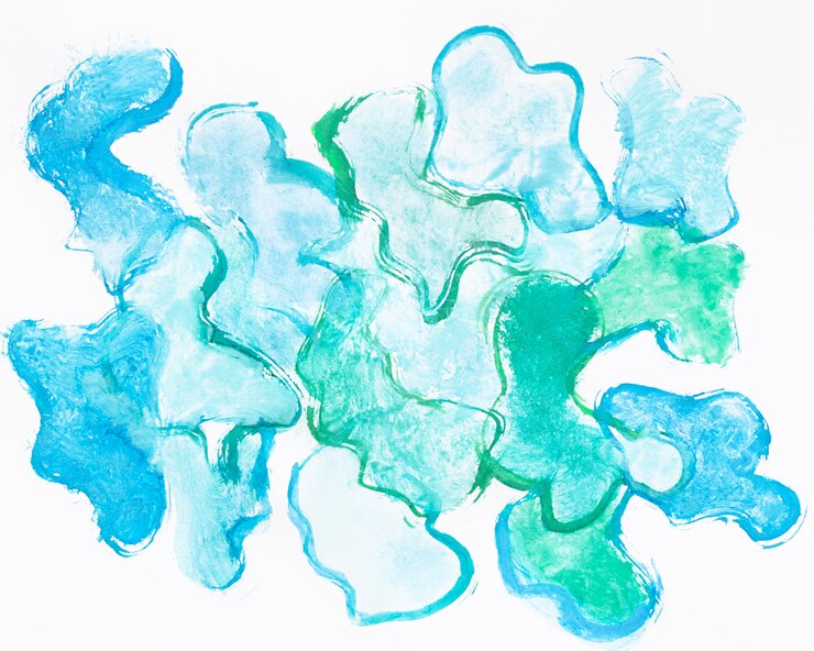 Foto grátis formas de aquarela azuis