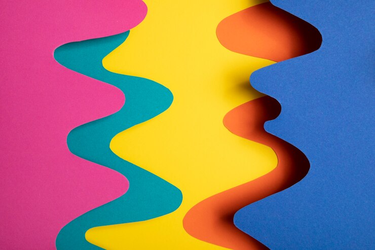 Foto grátis formas de papel psicodélico multicoloridas