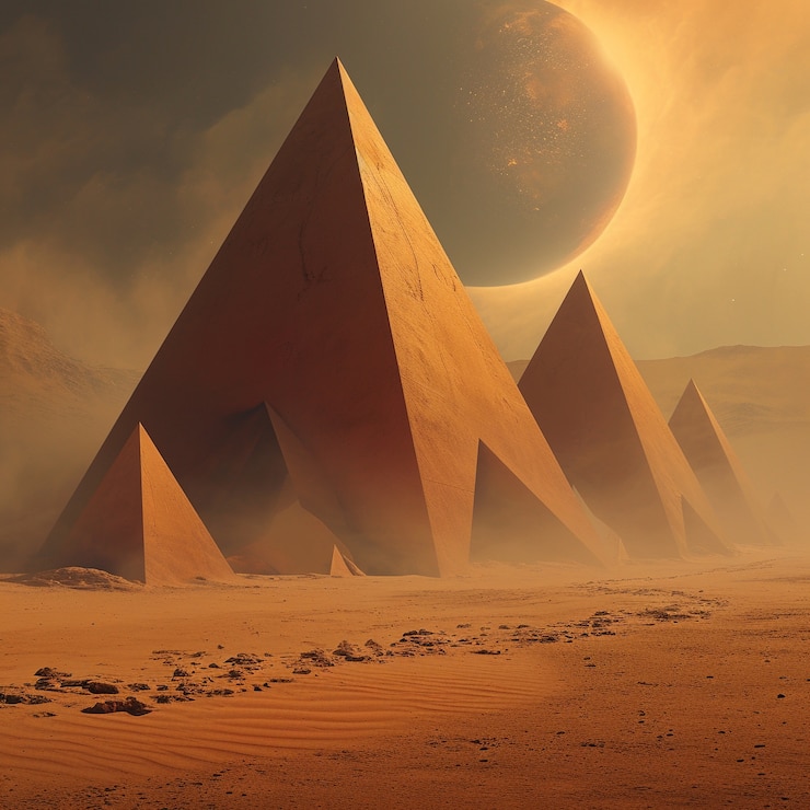 Foto grátis formas geométricas surrealistas no deserto estéril