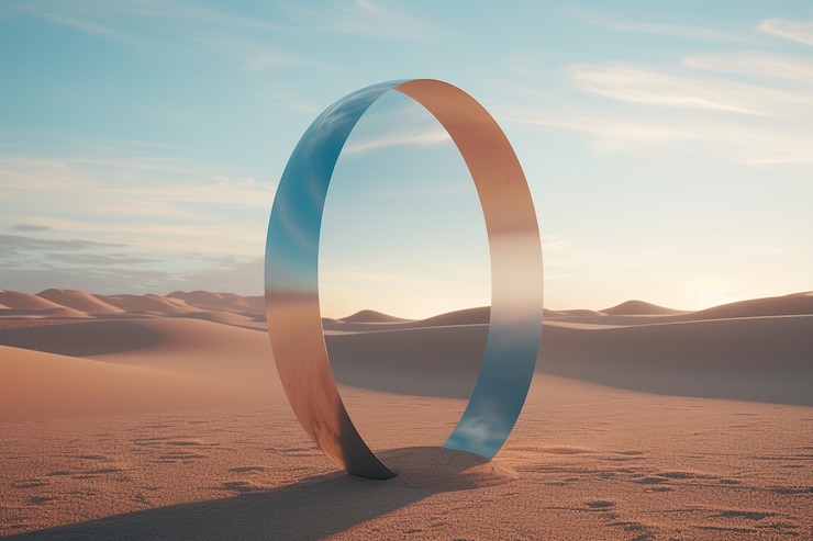Foto grátis formas geométricas surrealistas no deserto estéril