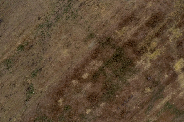 Foto aérea de vista superior do drone da paisagem do vale de sobremesa. Bela natureza com espaço de cópia para publicidade.