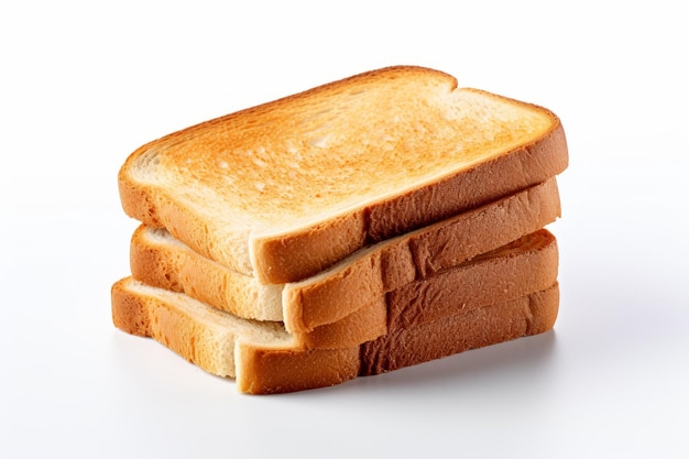 Foto grátis foto de fatias de pão torrado isoladas em fundo branco