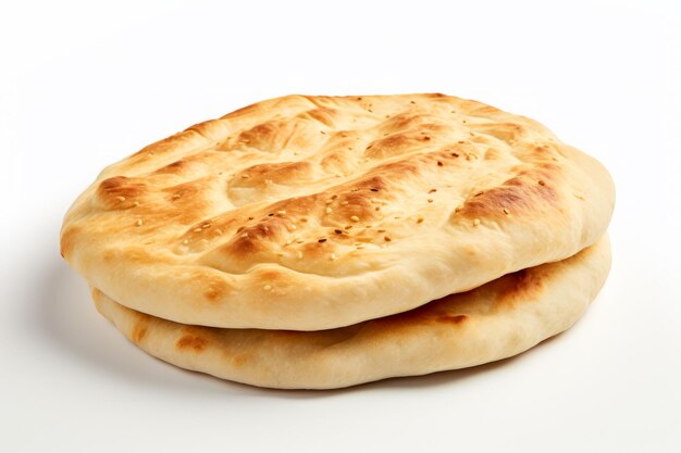 Foto de pão árabe isolada em fundo branco