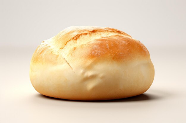 Foto de pão caseiro cozido no vapor em fundo branco