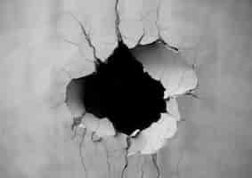 Foto grátis foto de um buraco negro em uma parede de concreto