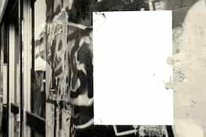 Foto grátis foto de um pôster em branco colado em uma parede grunge