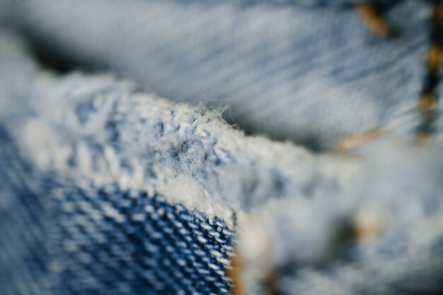 Foto desfocada de textura de jeans azul
