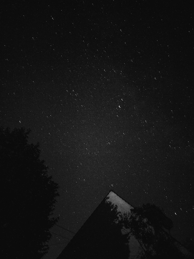 Foto grátis foto em preto e branco do céu noturno