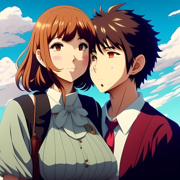 Fundo Casal De Anime Se Beijando Com O Sol Atrás Deles Fundo, Imagem De  Amantes De Esposa, Esposa, Cara Imagem de plano de fundo para download  gratuito