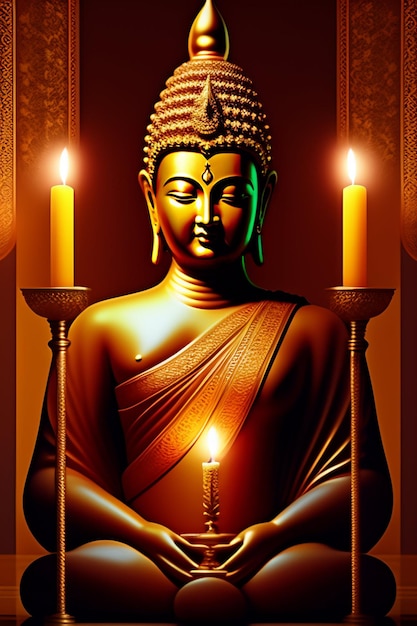 Foto grátis foto gratuita gautum buddha vesak purnima estátua símbolo do fundo da paz