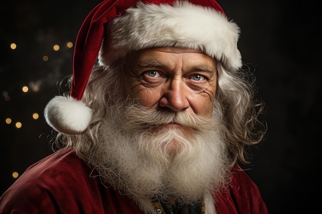 Foto grátis foto realista de papai noel com decorações de natal ao fundo