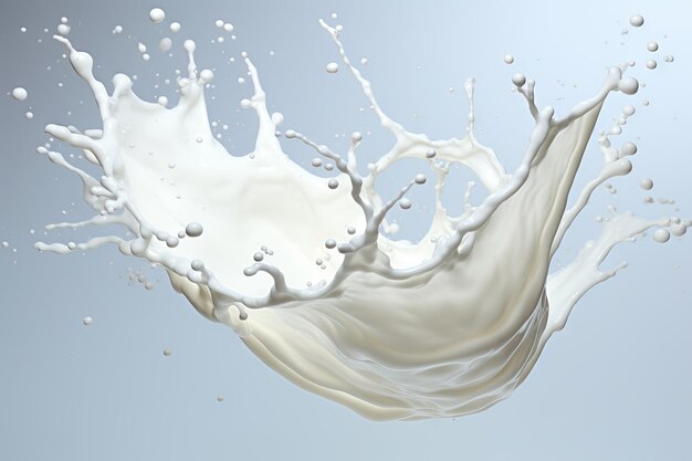 Fotografia de espirros de leite em fundo claro