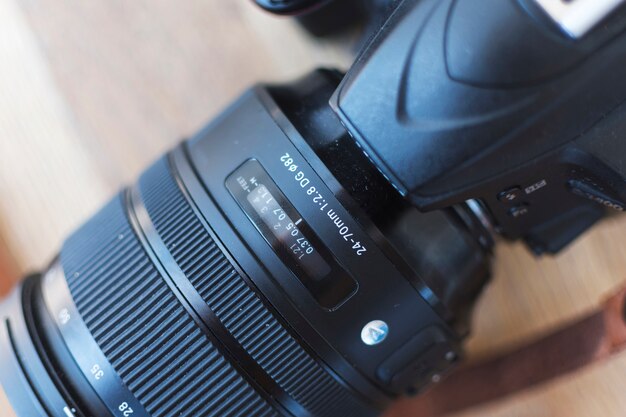 Fotografia macro de uma câmera digital dslr moderna