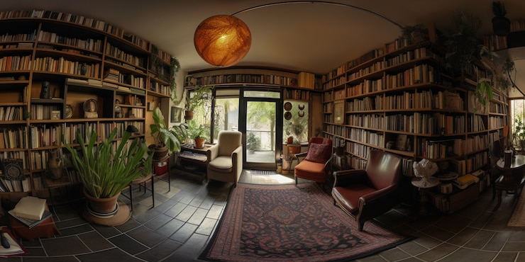 Foto grátis fotografia para a composição panorâmica da biblioteca