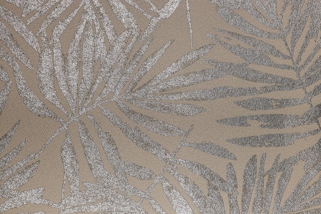 Fragmento de padrão floral de tapeçaria retrô com textura prateada Foto Premium