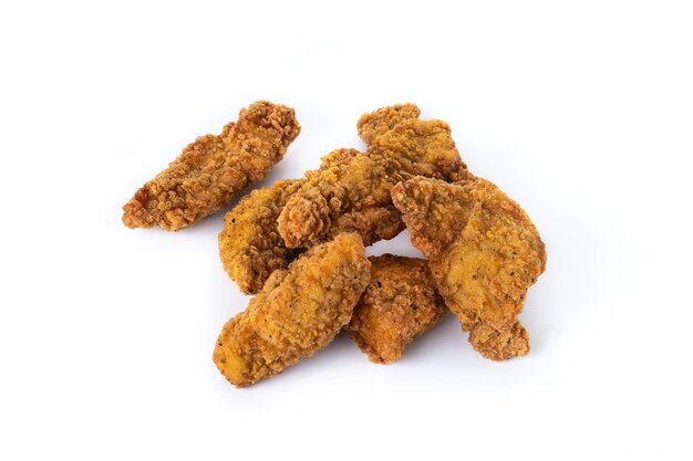 Frango frito crocante de Kentucky isolado no fundo branco