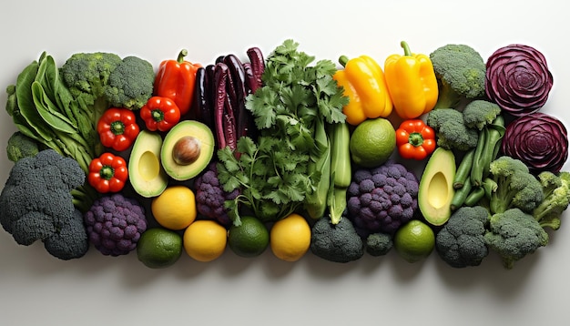 Foto grátis frescura da natureza generosidade alimentação saudável com vegetais coloridos gerados por inteligência artificial