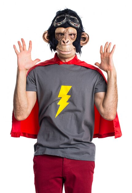 Frustrado super-herói homem macaco