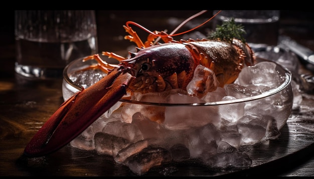 Foto grátis frutos do mar grelhados no aperitivo saudável da natureza da placa gerado pelo ai