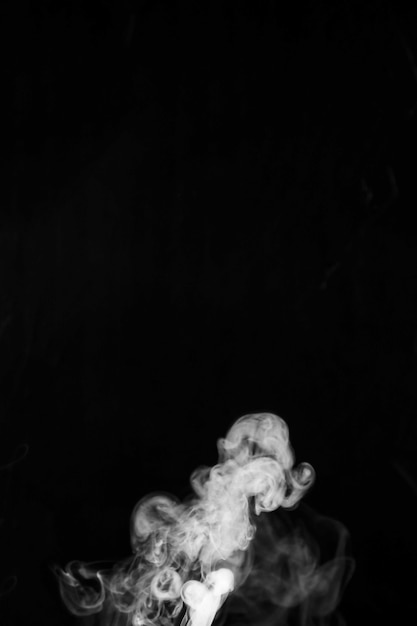 Foto grátis fumaça branca contra o fundo preto