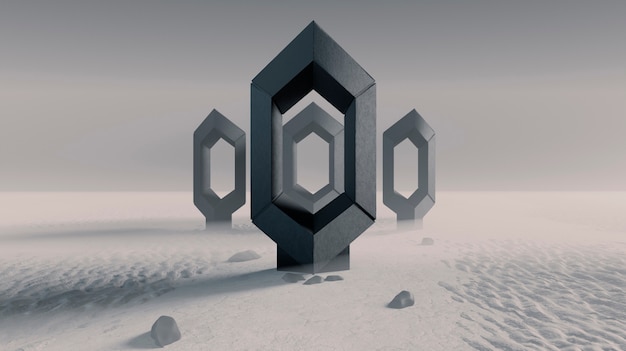 fundo 3D com formas hexagonais e textura