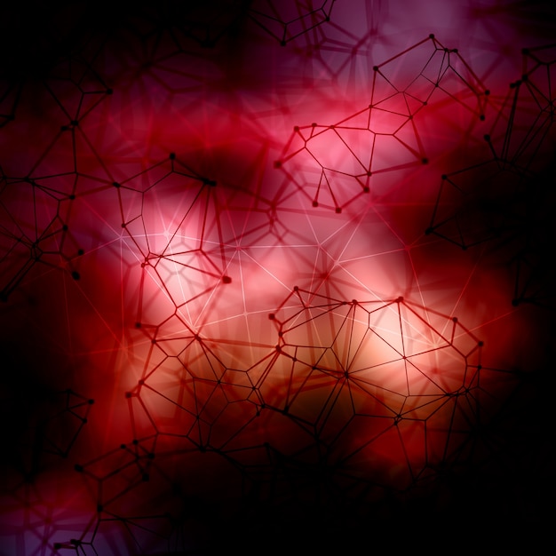 Foto grátis fundo abstrato baixo abstrato com pontos e linhas de conexão escuros