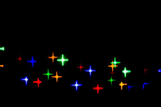 Fundo abstrato bokeh com luzes em forma de estrela