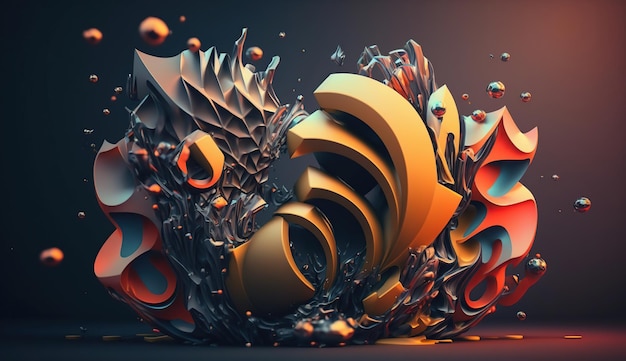 Fundo abstrato colorido 3d generative ai