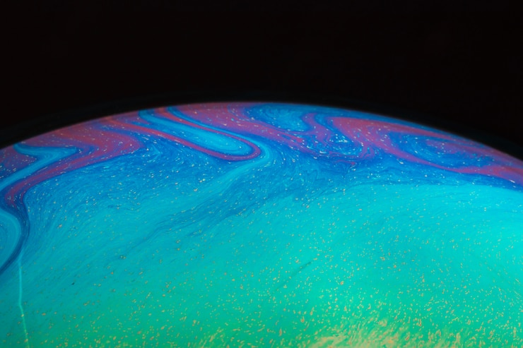 Foto grátis fundo abstrato com esfera azul e verde