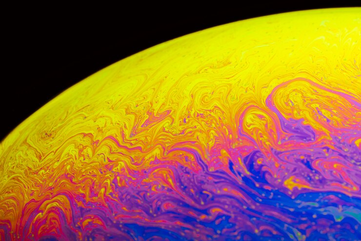 Foto grátis fundo abstrato com esfera roxa e amarela