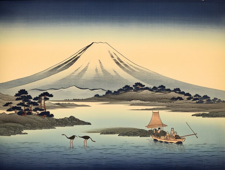 Foto grátis fundo antigo do japão no estilo de arte digital
