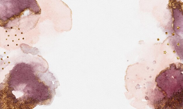 Fundo aquarela com detalhes em ouro