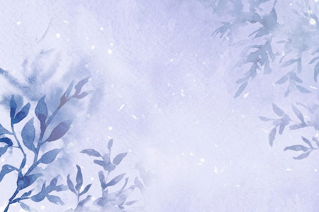 Foto grátis fundo aquarela floral de inverno em roxo com neve linda