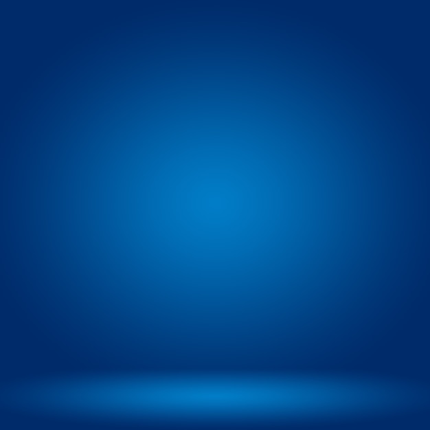 Fundo azul do gradiente de luxo abstrato. Liso azul escuro com vinheta preta Studio Banner.