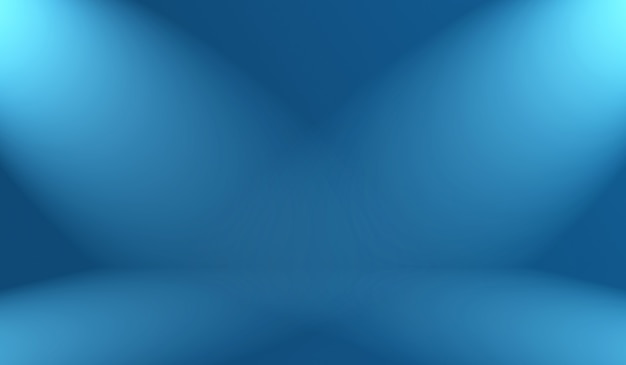 Fundo azul do gradiente de luxo abstrato. Liso azul escuro com vinheta preta Studio Banner.