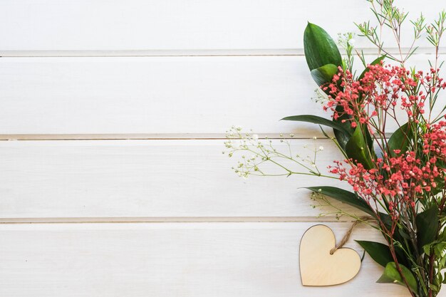 Fundo botânico com flores selvagens à direita