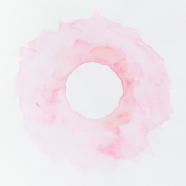 Fundo circular de tinta rosa aquarela
