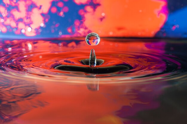 Fundo colorido com gota de água