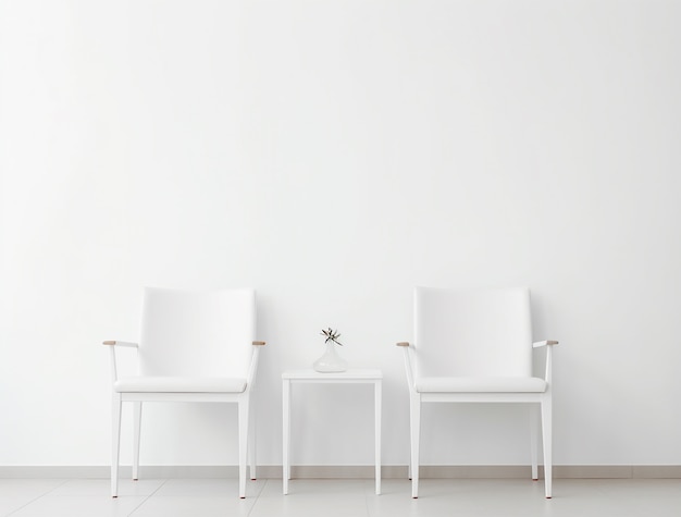 Foto grátis fundo com paredes e móveis brancos simples