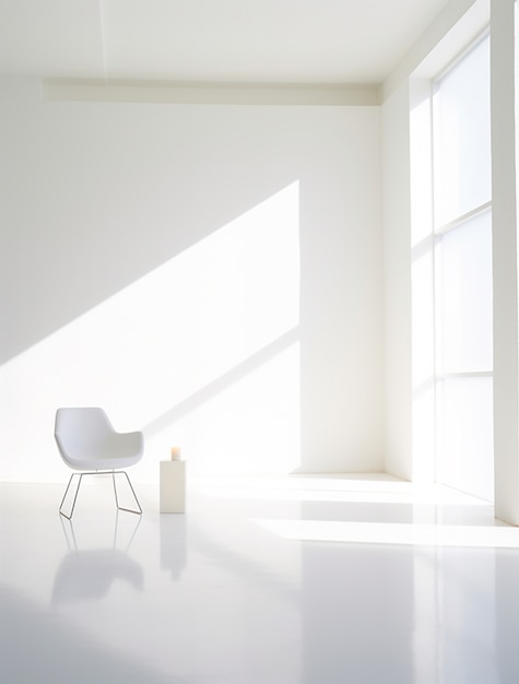 Foto grátis fundo com paredes e móveis brancos simples