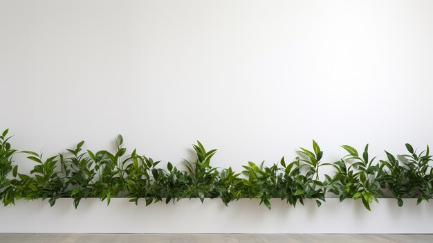 Fundo com paredes e plantas brancas simples